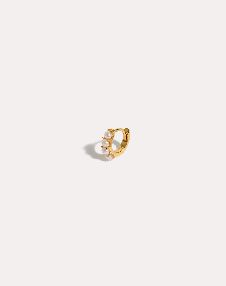 Pearl Gold Huggie Earring